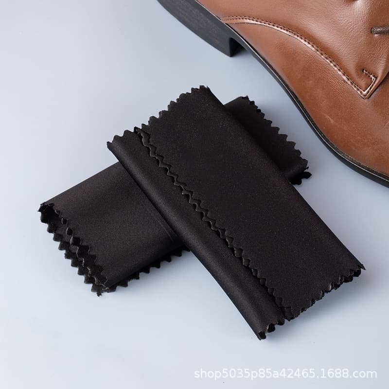 Black Long Shoe Polishing Cloth, Velvet Buffing and Cleaning Cloth for Shoe Care, Disposable Hotel Supplies