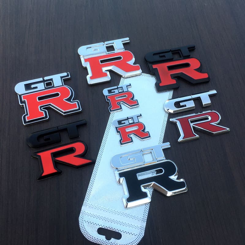 3D GTR Metal Car Emblem Sticker for Grille, Body Decal, Rear Badge