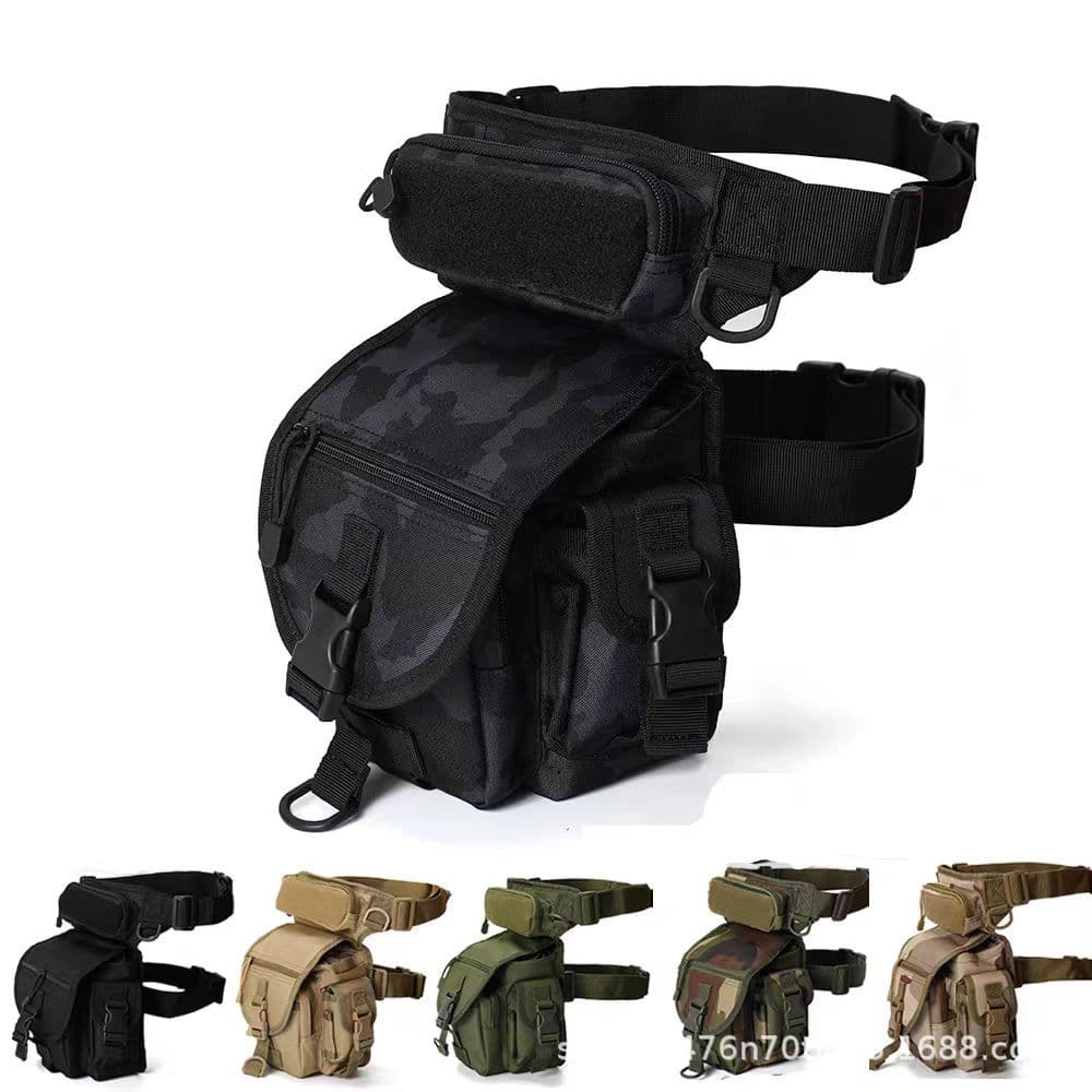 Multifunctional waist bag tactical leg bag outdoor waterproof Oxford cloth camouflage sports portable mobile phone military fan CS waterproof bag