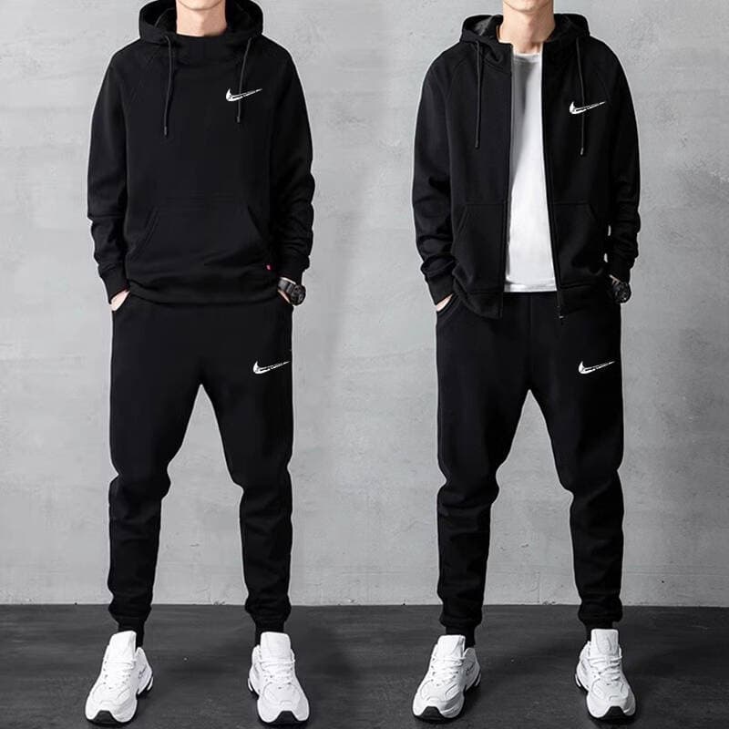 Cross-border Cooperation Drop Shipping Fashion Men's Korean Style Slim Fit Casual Hooded Sportswear Set
