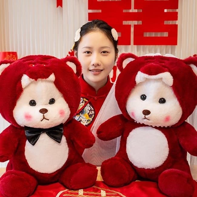 A pair of bed-pressing dolls, a new high-end 2025 wedding style, cute and adorable, perfect as a wedding gift for newlyweds.