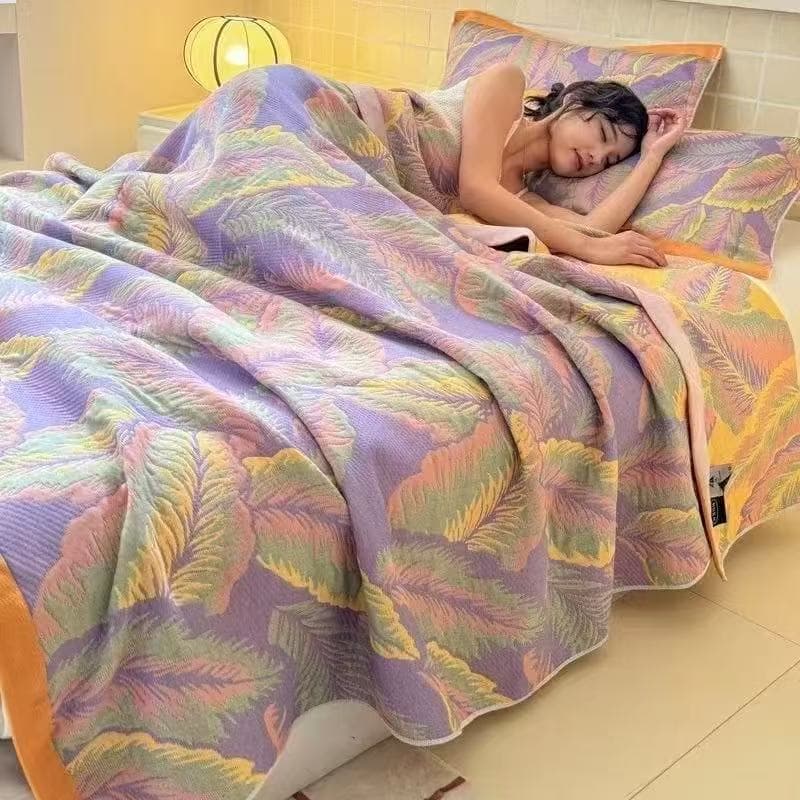 Six-layer Gauze Air-conditioned Quilt, Double-layer Cover Blanket, Home Summer Cool Bedspread, Towel Blanket for Foreign Trade Company Nap Use