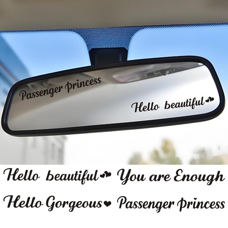 4Pcs Amazon Cross-Border English Letter Car Stickers for Rearview Mirrors and Glass Mirrors Decoration Stickers