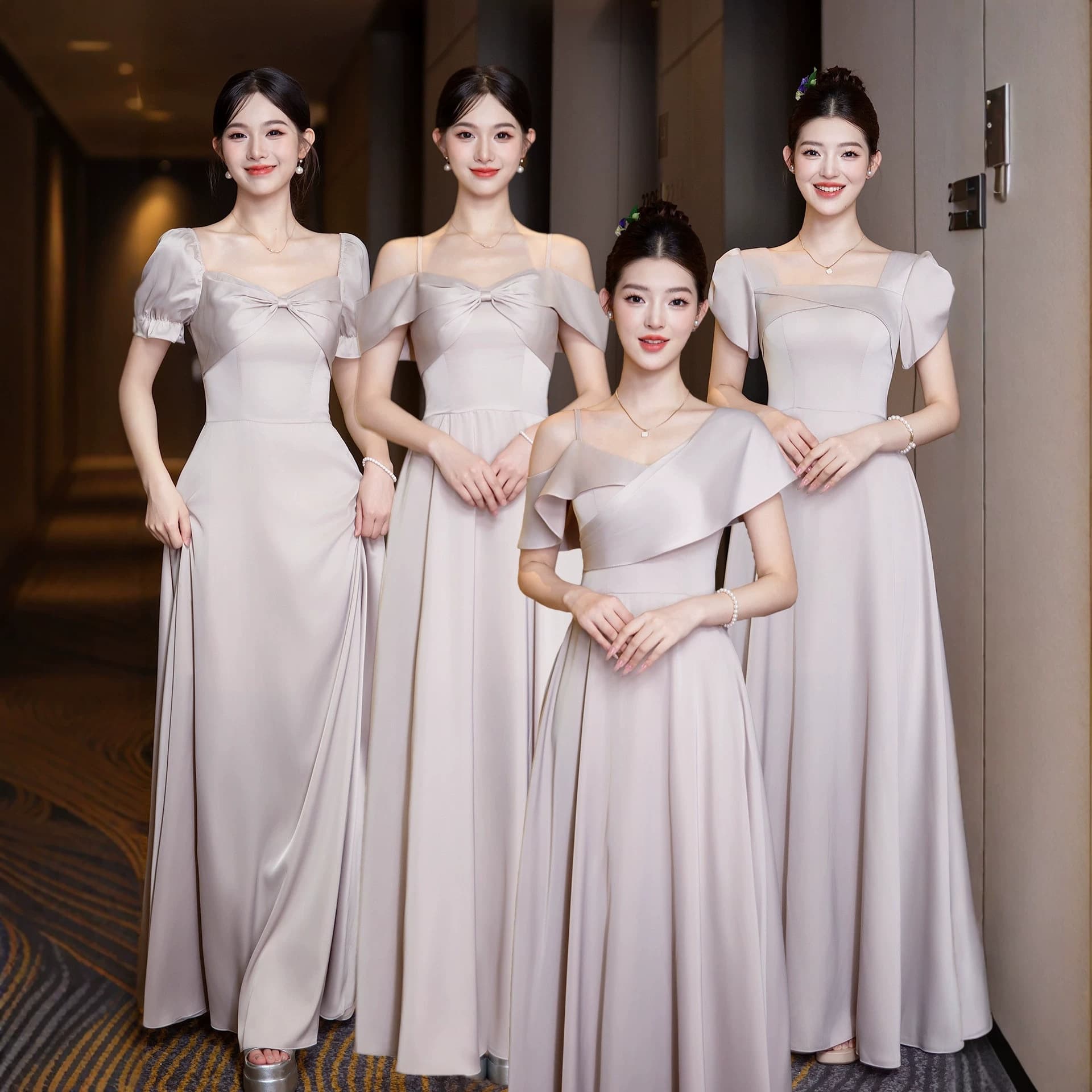 Simple bridesmaid dress for women 2026 new wedding, beautiful and light luxury sister group bridesmaid dress, you can usually wear satin