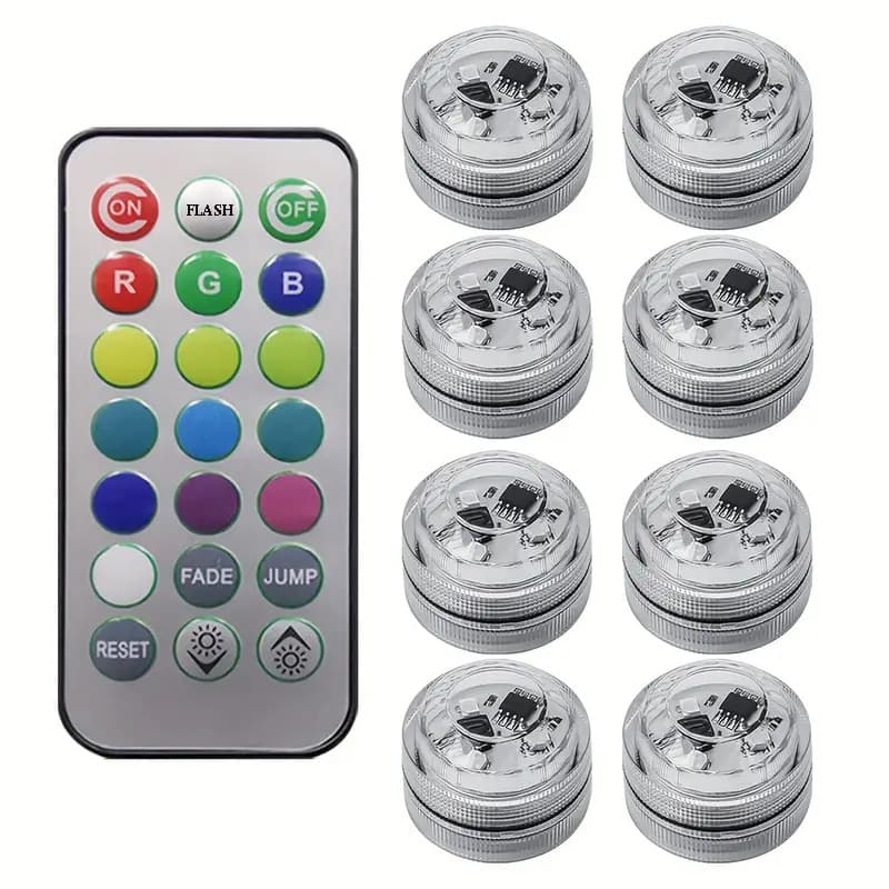 Glowing Submersible LED Light, Remote Control Waterproof Candle, Small Tea Light Atmosphere Light, Timer Bath Fish Tank Vase Floating Light