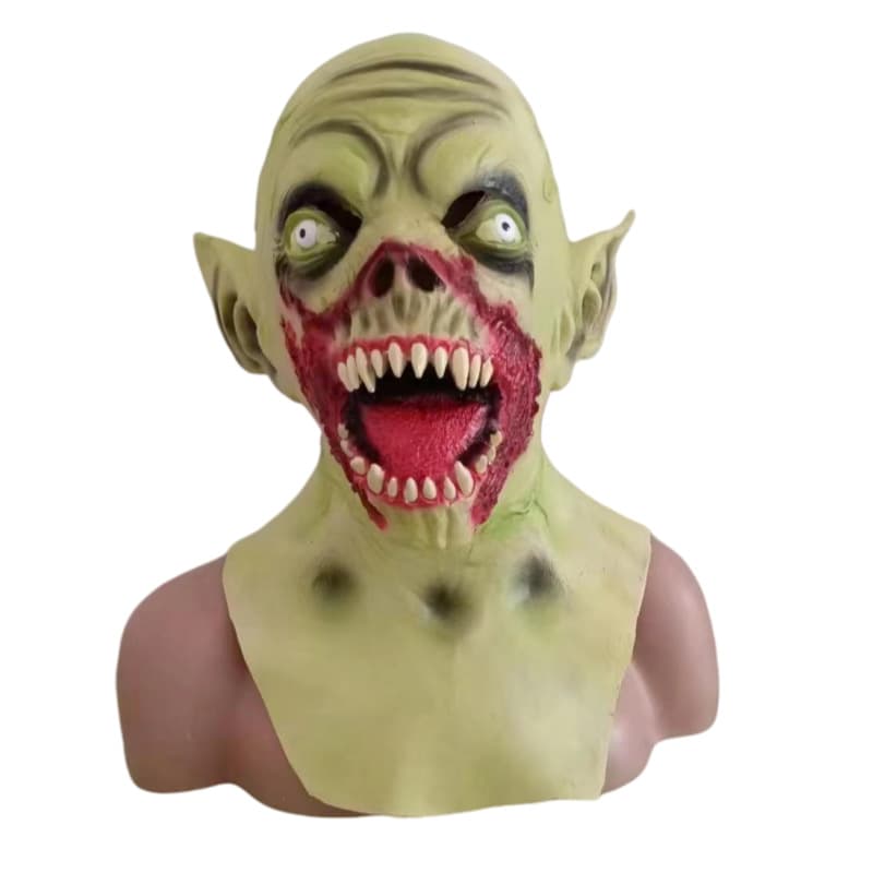 Halloween Vampire Mask Latex Scary Head Cover Cosplay Zombie Rotting Mouth Elf Clown Creepy Mask