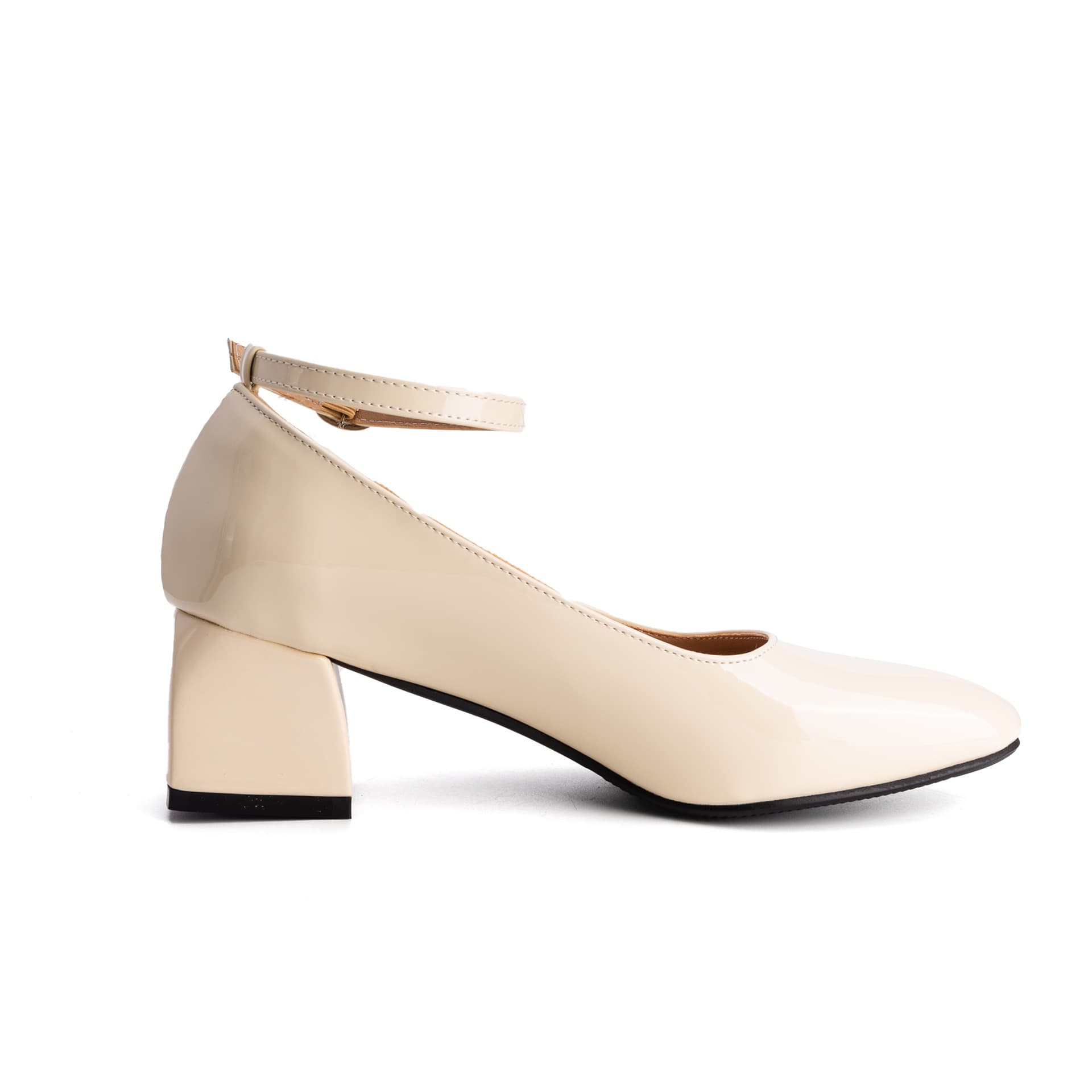 M2006 Patent Leather Square Toe Chunky Heel Mary Jane Sandals Export Large Size Women's Shoes 32-54 Size Cross-Border