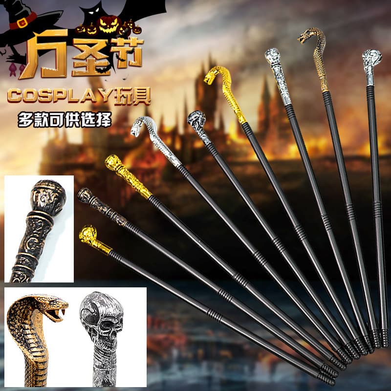 Halloween Costume Props Magic Wand Skull Snake Head Pharaoh King Scepter Toy Factory Direct