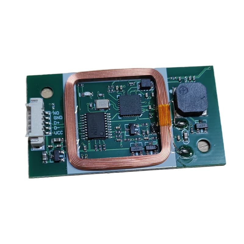 850T-USB driverless dual-frequency card reader module reads IC/ID cards simultaneously and is compatible with Windows, Android, Apple, and Linux.