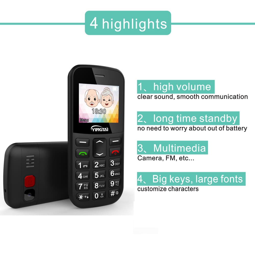 T36 Keypad Bar Phone for Seniors 1.77-inch Direct Supply Cross-Border E-commerce Large Button Export Version 2G Mobile Phone