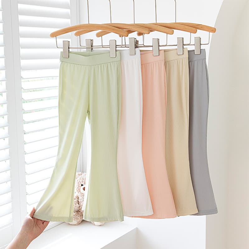 Summer Girls Flared Pants Korean Ice Silk Girls Leggings Cool Flared Pants Mosquito-Proof Sun-Protection Girls Pants