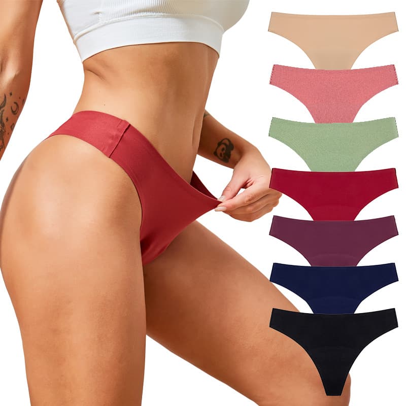 Cross-border trade plus-size women's menstrual underwear, leak-proof four-layer, no sanitary napkin required, seamless adhesive menstrual thong.