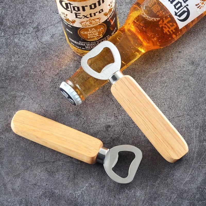 Wooden Handle Beer Bottle Opener Solid Wood Beer Bottle Opener Stainless Steel Beer Bottle Opener
