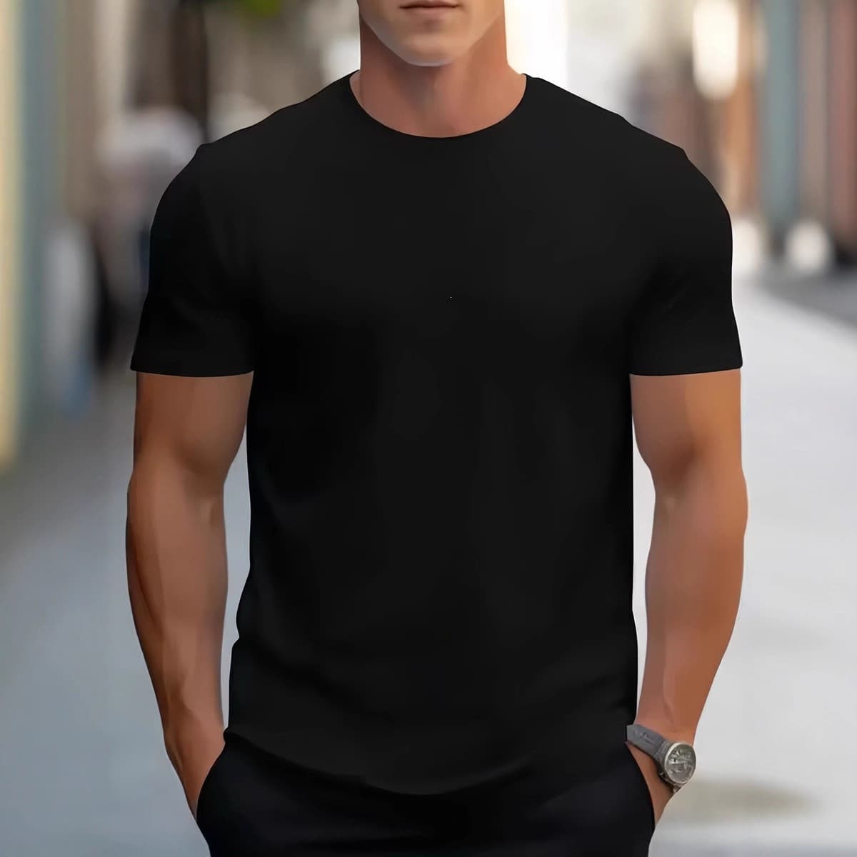 Summer European and American Sports Short Sleeve Men's Mesh Breathable Quick-Dry Fitness Training Stretch Solid Color Casual T-Shirt