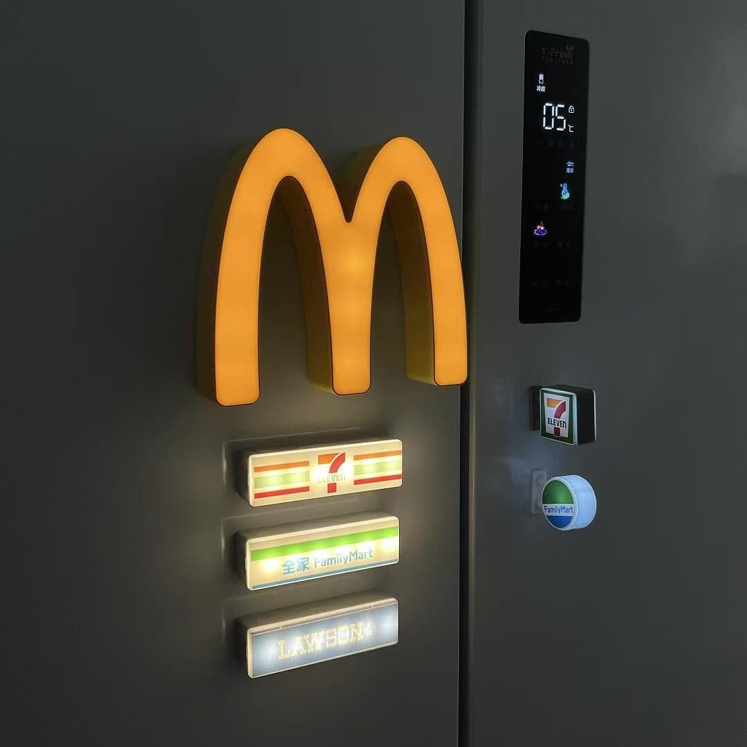 McDonald's M Magnetic Light Fridge Magnet Living Room Atmosphere Lamp Rechargeable Night Light Decorative Light Glowing Advertising Light