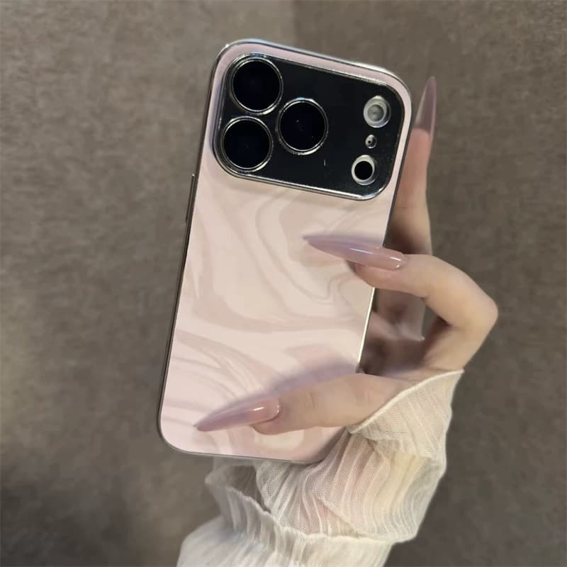 Electroplating large window suitable for iPhone17pro mobile phone case Apple 16pro water ripple 15pro high-end sense 14p