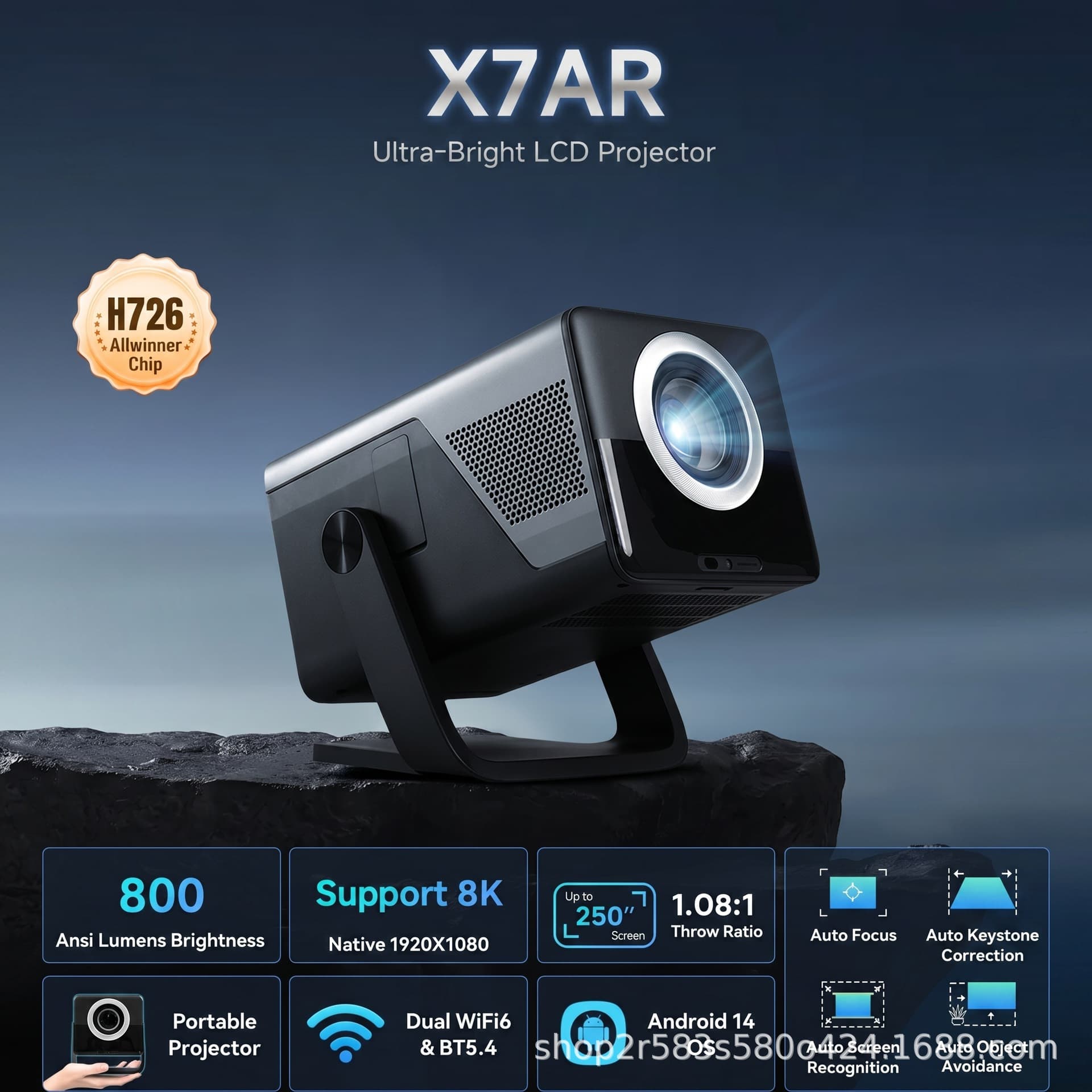 X7AR Cross-border 8K Auto Focus Smart Projector Wholesale