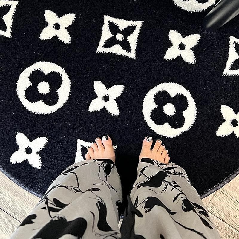 Cashmere-Like Rug for Living Room, Stain-Resistant, Easy to Clean, Light Luxury Nordic Style, Bedroom Dresser Rug, Cloakroom Spacer Rug