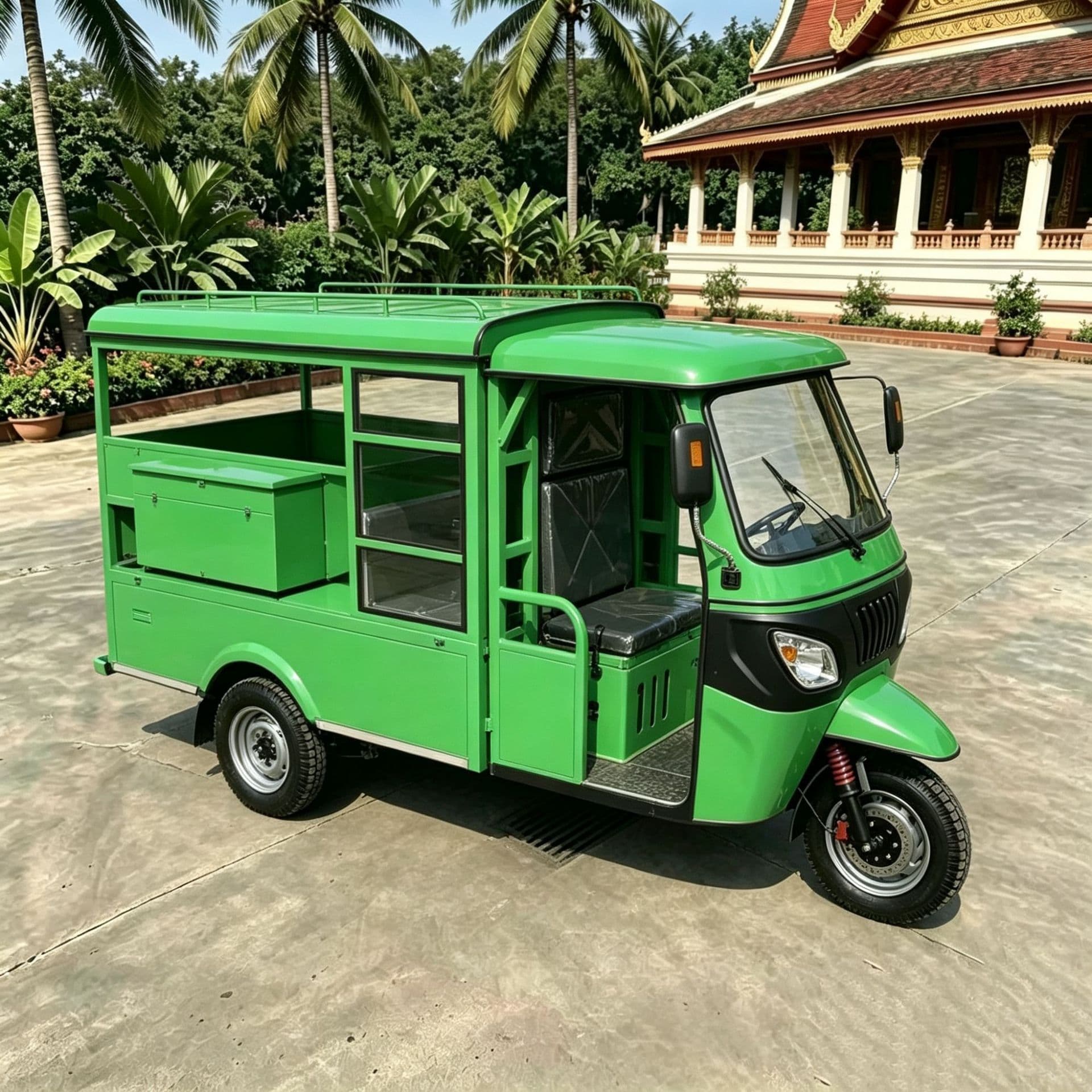 Foreign Trade Export Thailand Tuk Tuk, TVS Three-Wheeled Fuel Motorcycle, Passenger Carrier TUK, Cross-Border India Short-Distance Transport Vehicle