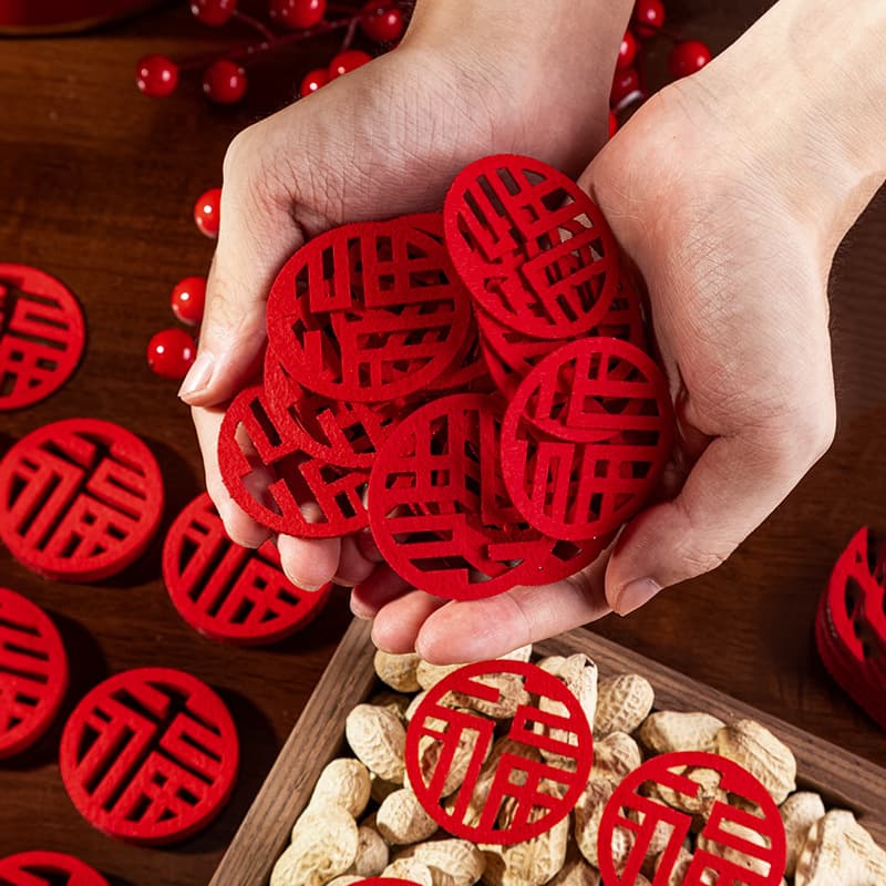 Mini Fu Sticker Decoration for Housewarming 2026 New Style Hand-Thrown Fu for Moving and New Home Ceremony Setup