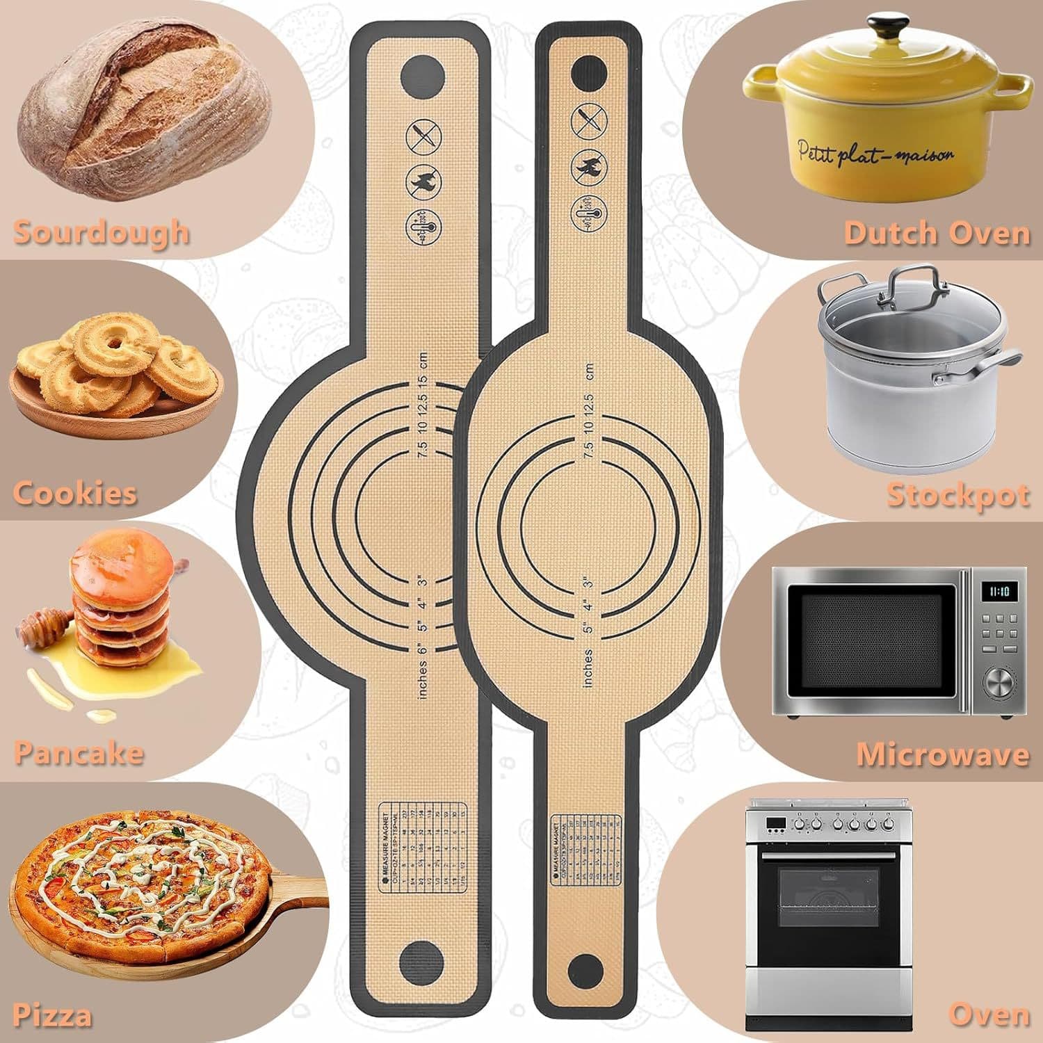 Silicone Bread Baking Sling Mat, Silicone Bread Mat, Silicone Transfer Mat