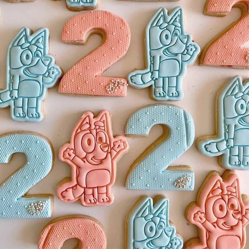 Cartoon Cookie Cutter Dog Bluey Bingo Cookie Mold Birthday Cake Biscuit Decoration Stamp 3D Mold