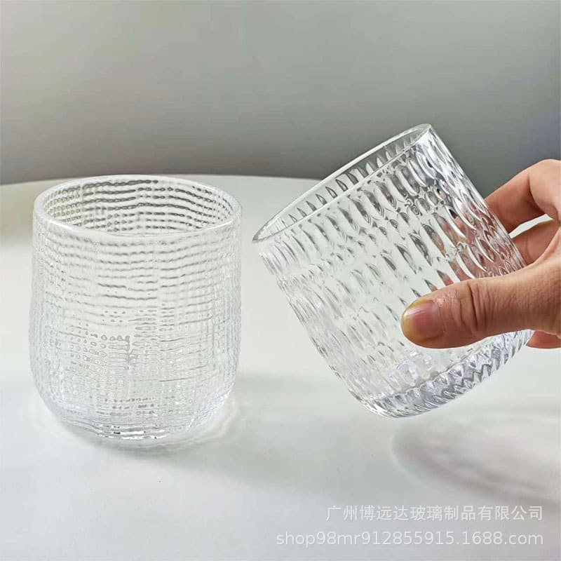 Retro juice cup glass water cup high-end coffee cup drink cup fruit tea cup engraved spirits whiskey cup