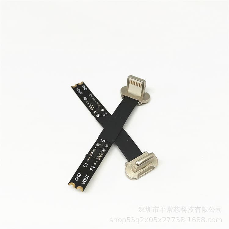 Apple Male Header with FPC Flexible Cable 2p(GND/VOUT) with Capacitor Resistor Cable with Sheath