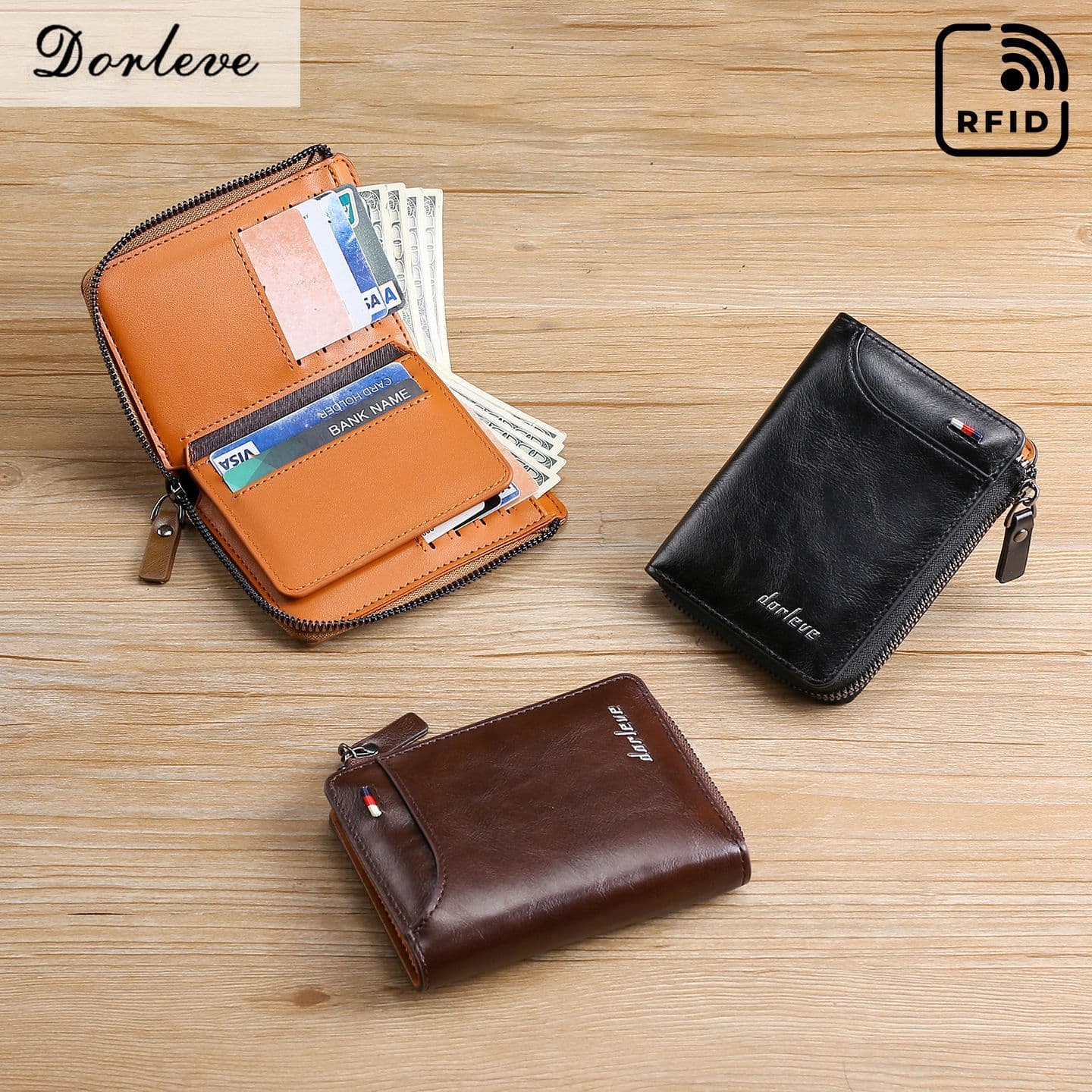 Southeast Asia Cross-Border Hot Selling Anti-Theft RFID Blocking Wallet Men's Wallet Money Clip Card Holder Fashion Leather Wallet