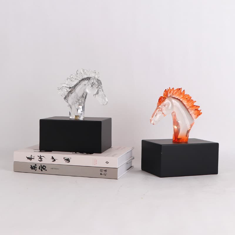 Transparent Horse Head Abstract Art Craft TV Cabinet Wine Cabinet Soft Decorative Ornament Office Showroom Display