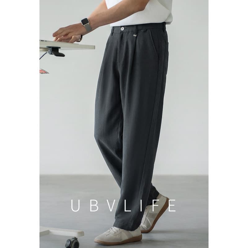 [Pioneer Series] Easy-Care Tencel Wool Blend Tapered Casual Pants Men's 2026 Spring Wide-Leg Dress Pants