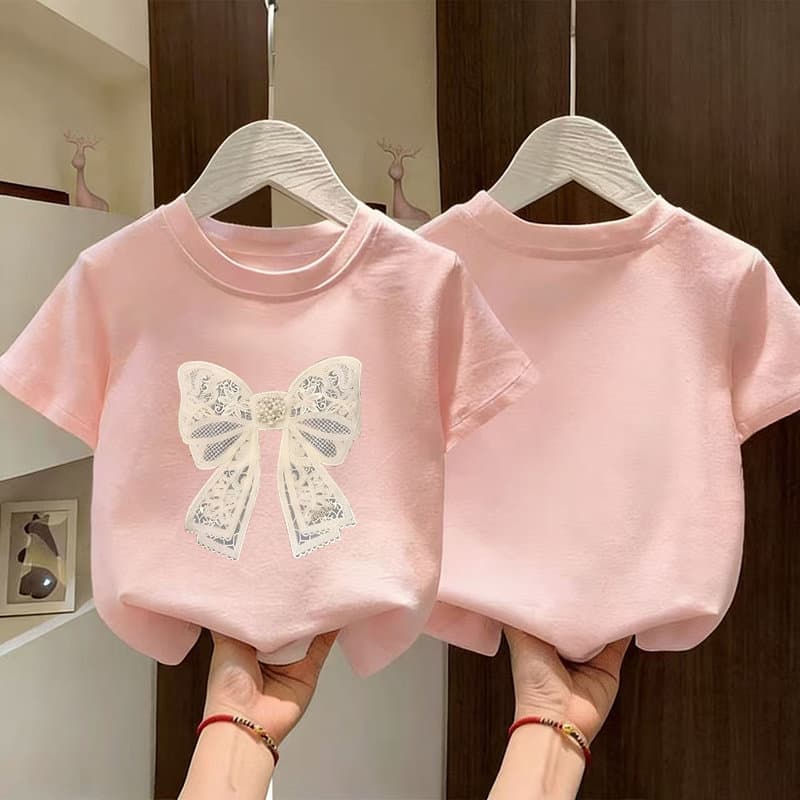 Cotton Short Sleeve T-Shirt for Children Summer 2026 New Fashion Top Half Sleeve Girls Toddler Kids