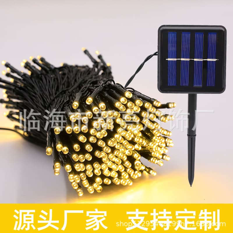 Solar Powered LED String Lights Colorful Christmas Decoration Outdoor Waterproof Atmosphere Lights Decorative Lighting