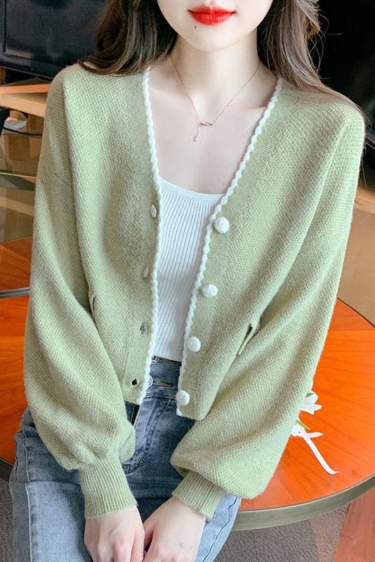 【Cashmere Blend】Knit Cardigan for Women Fall/Winter 2024 New Loose Relaxed Style Outerwear Shawl Sweater Coat