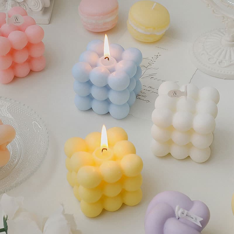 Handmade Aromatherapy Candle Gift Box Set Cube Shape Birthday Gift Christmas Atmosphere Candle Creative Handmade Souvenir