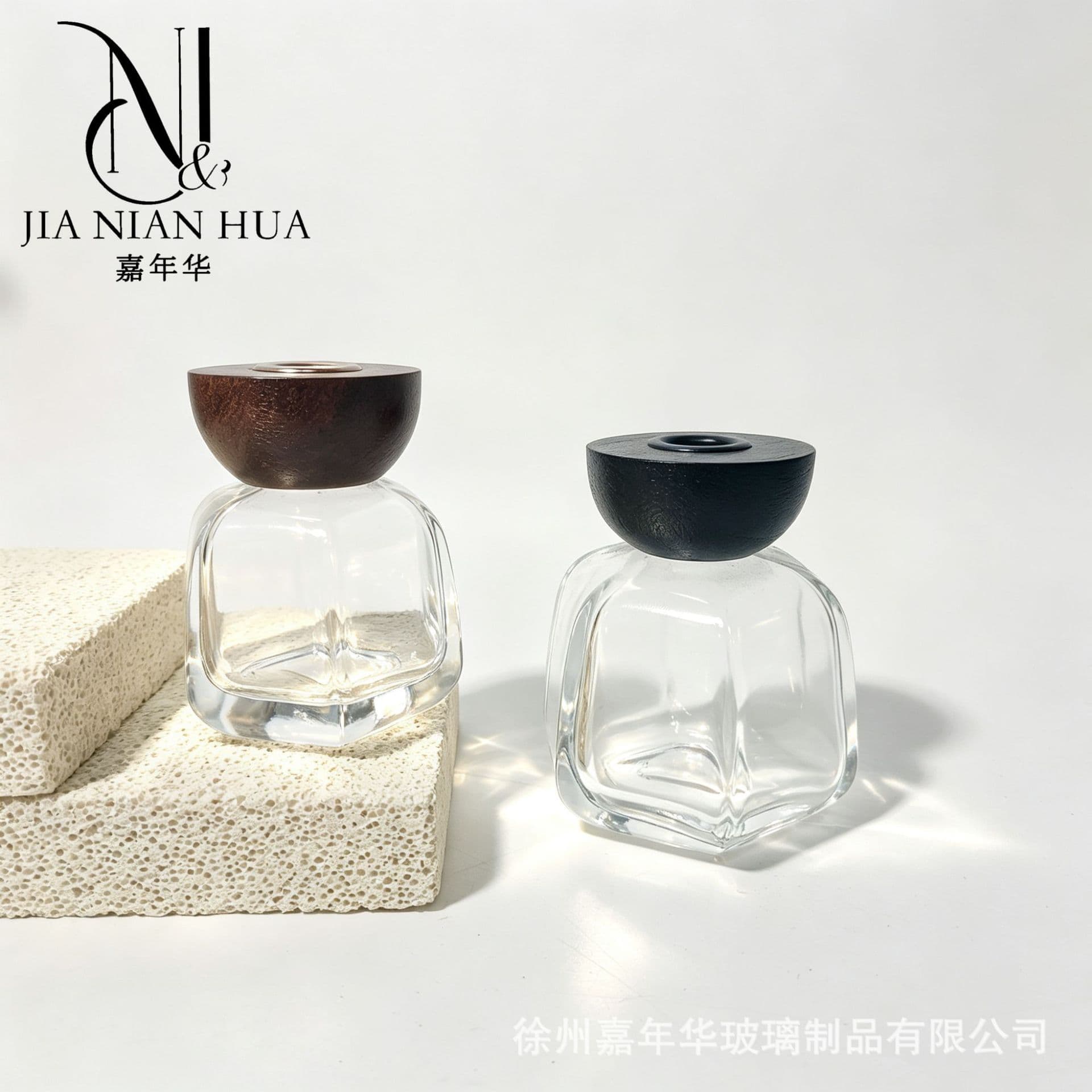 High-end high-quality polygonal 100ml 200ml thickened transparent glass fireless aromatherapy bottle