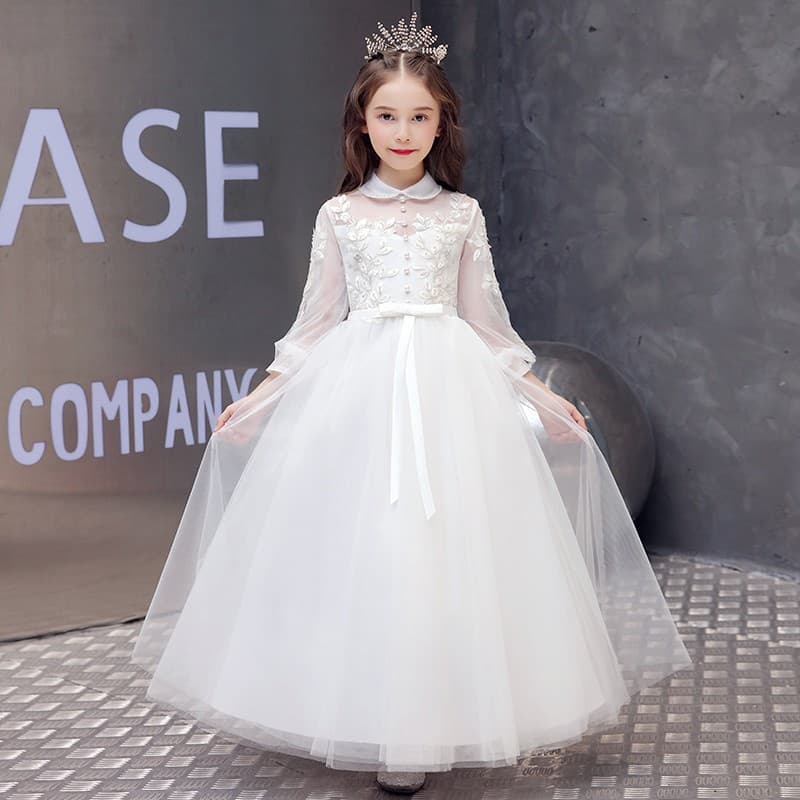 Children's Princess Dress Flower Girl Wedding Little Girl Birthday Elegant Catwalk Piano Performance Spring