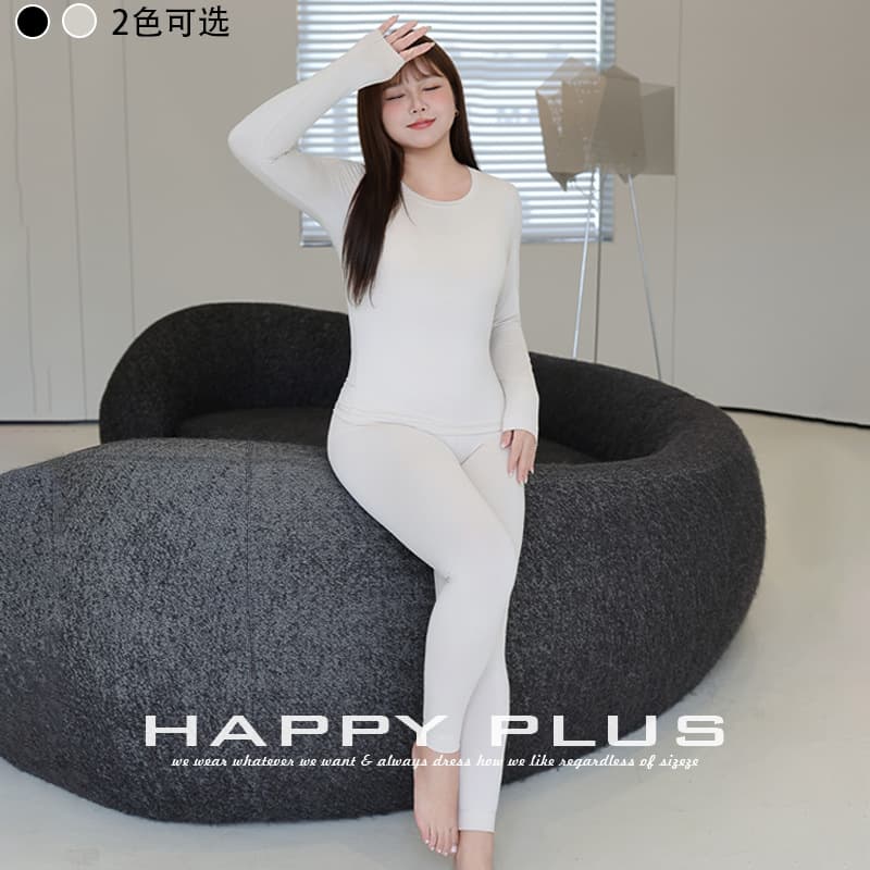 Skin-nourishing and comfortable plus-size lingerie set, Runqi 9404 plus-size autumn elastic and comfortable thermal underwear set.