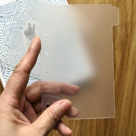 Index Refillable Transparent Frosted PP Divider Sheets A4/A5/A6 Classification Hot Foil Printing Customizable Journal