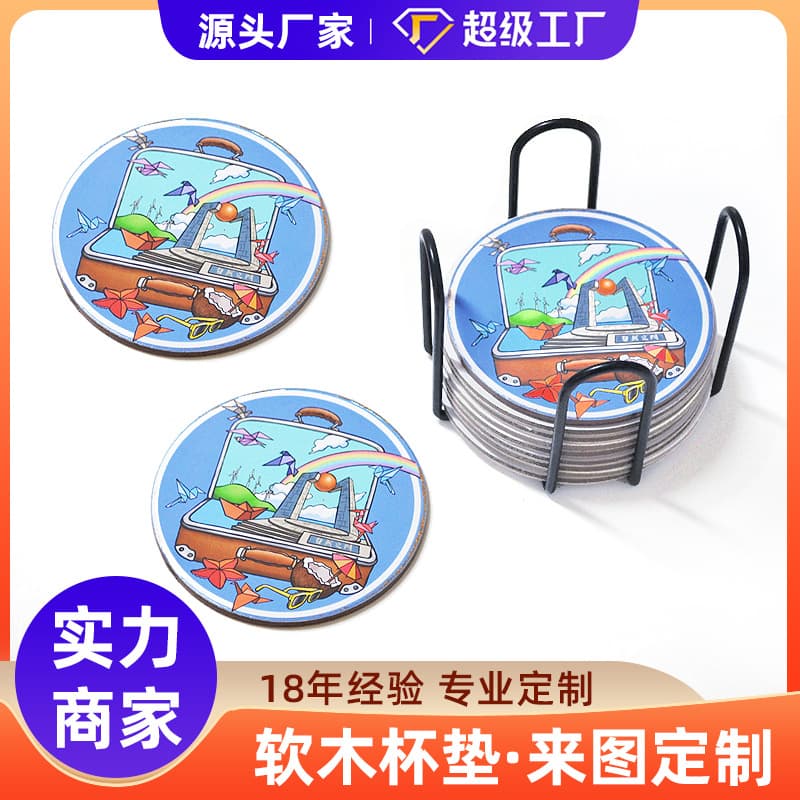 Custom Wooden Coasters, Cork Coasters Placemats Tea Cup Mats Wholesale DIY Heat Insulation Pot Mats Custom with Your Design Factory Direct