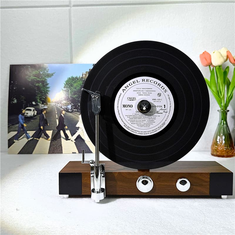 Vintage Vinyl Record Player Model, Vinyl Record Decoration, Antique Ornament for Villa Living Room Showroom