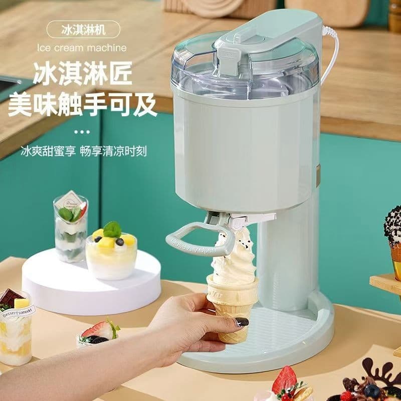 Kids DIY Mini Ice Cream Maker, Home Automatic Soft Serve Ice Cream Machine, Parent-Child Fruit Ice Cream Maker