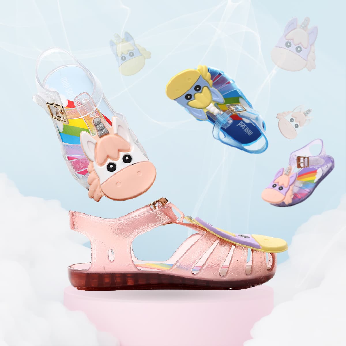 Meliss Children's Jelly Sandals 2024 Spring Summer Cartoon Plastic Kids Shoes Korean Style