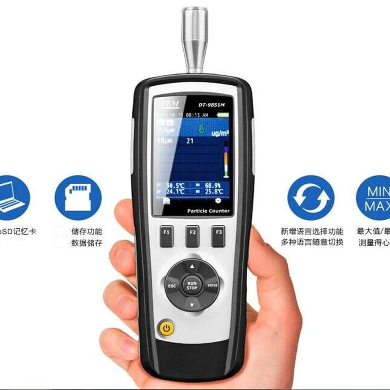 CEM DT-9850M Particle Counter PM0.3/PM2.5/PM10 Multi-Channel Dust Measurement
