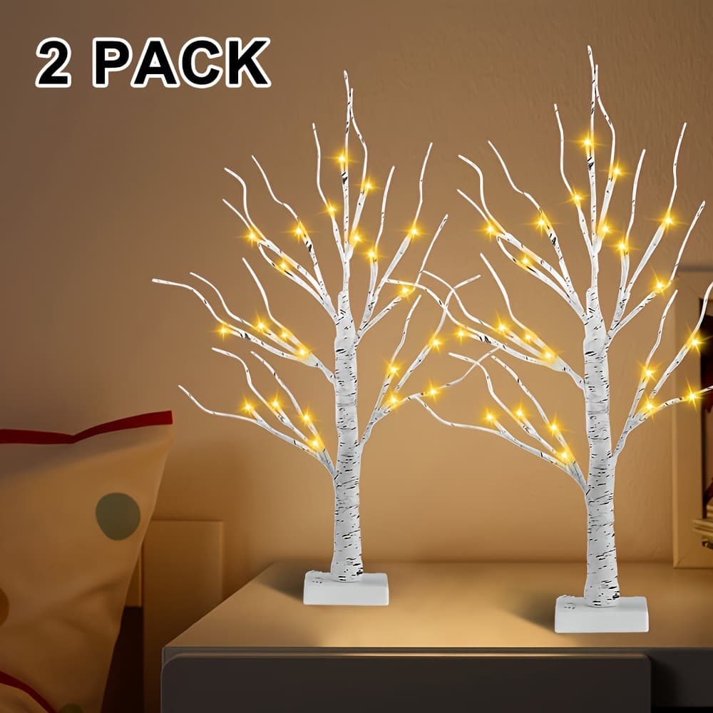 2 Artificial Trees for Dining Table Decoration Battery Operated Cross-border