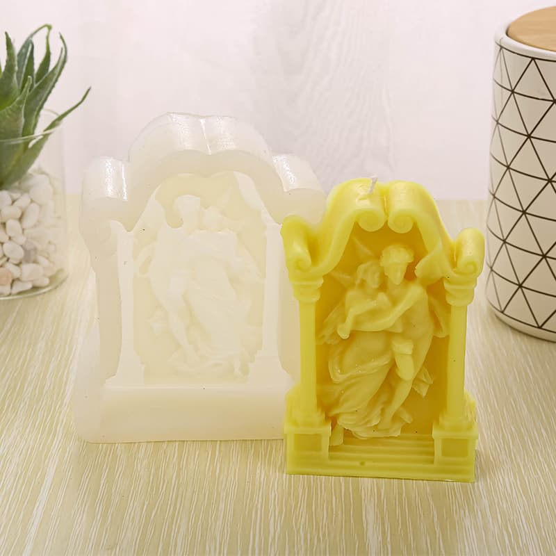 Bride and Groom Wedding Dress Silicone Mold, Love Messenger Wedding Scented Candle Mold, DIY Plaster Candle Mold