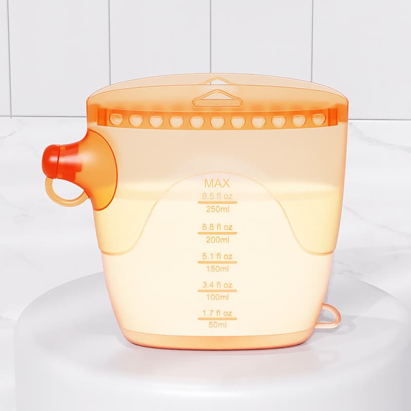 Cross-Border New Product 250ml Food-Grade Silicone Breast Milk Storage Bags, Temperature-Sensitive Reusable