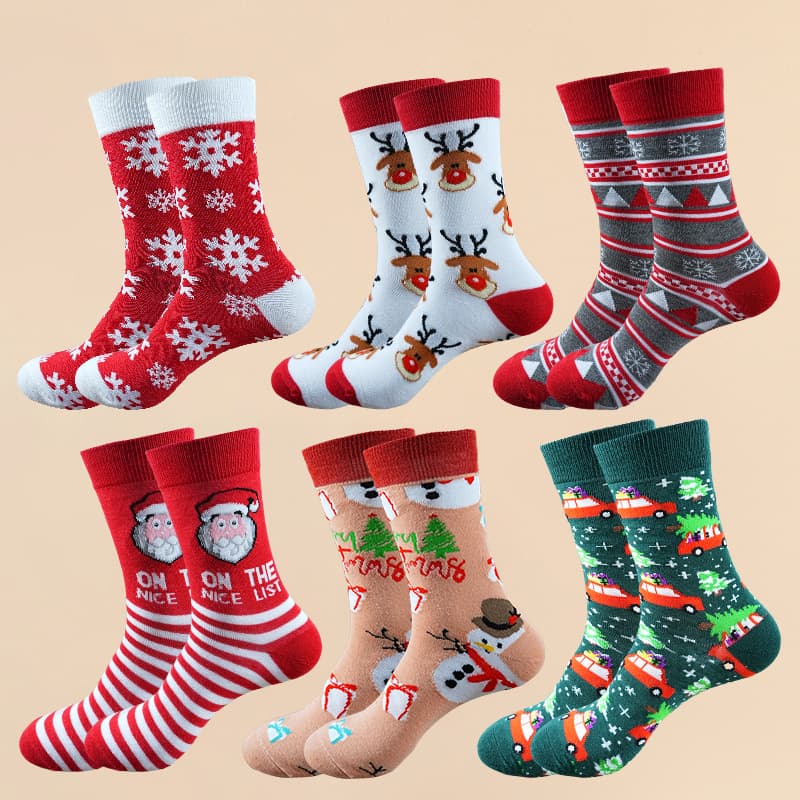 2025 new spot extra-large Christmas socks set mid-calf Santa Claus cute cartoon socks Zhuji hosiery