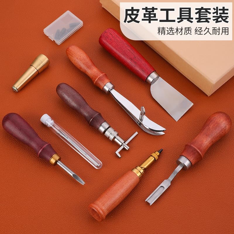 Cross-border Leather Tool Set Leather DIY Edge Beveler Belt Punch Skiving Tool Bag Leather Tools