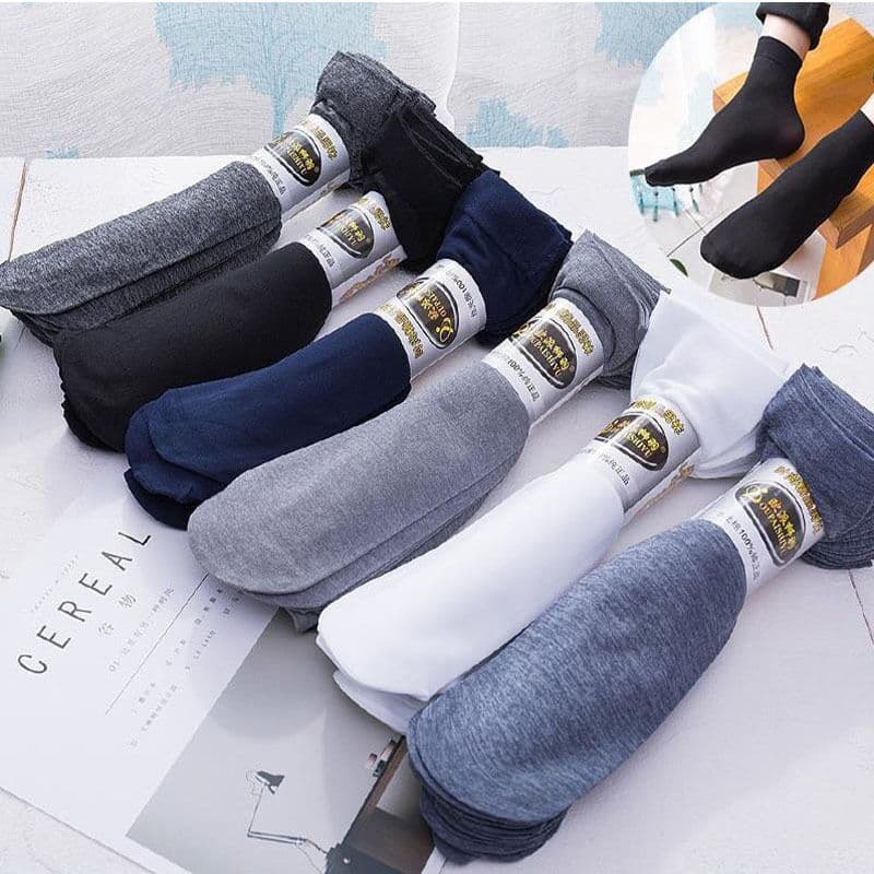 Spring Summer Autumn Men's Ice Silk Thin Business Socks Breathable Casual Socks Mercerized Cotton Solid Color Men's Socks Wholesale
